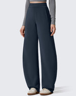 G4Free - Smoofit Fleece Lined Baggy Barrel Wide Leg Sweatpants -GF25J611CF-XS