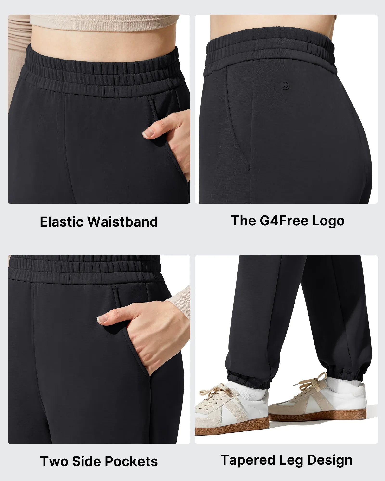 G4Free - Smoofit Fleece Lined High Waist Joggers Sweatpants -GF25D719AA-S