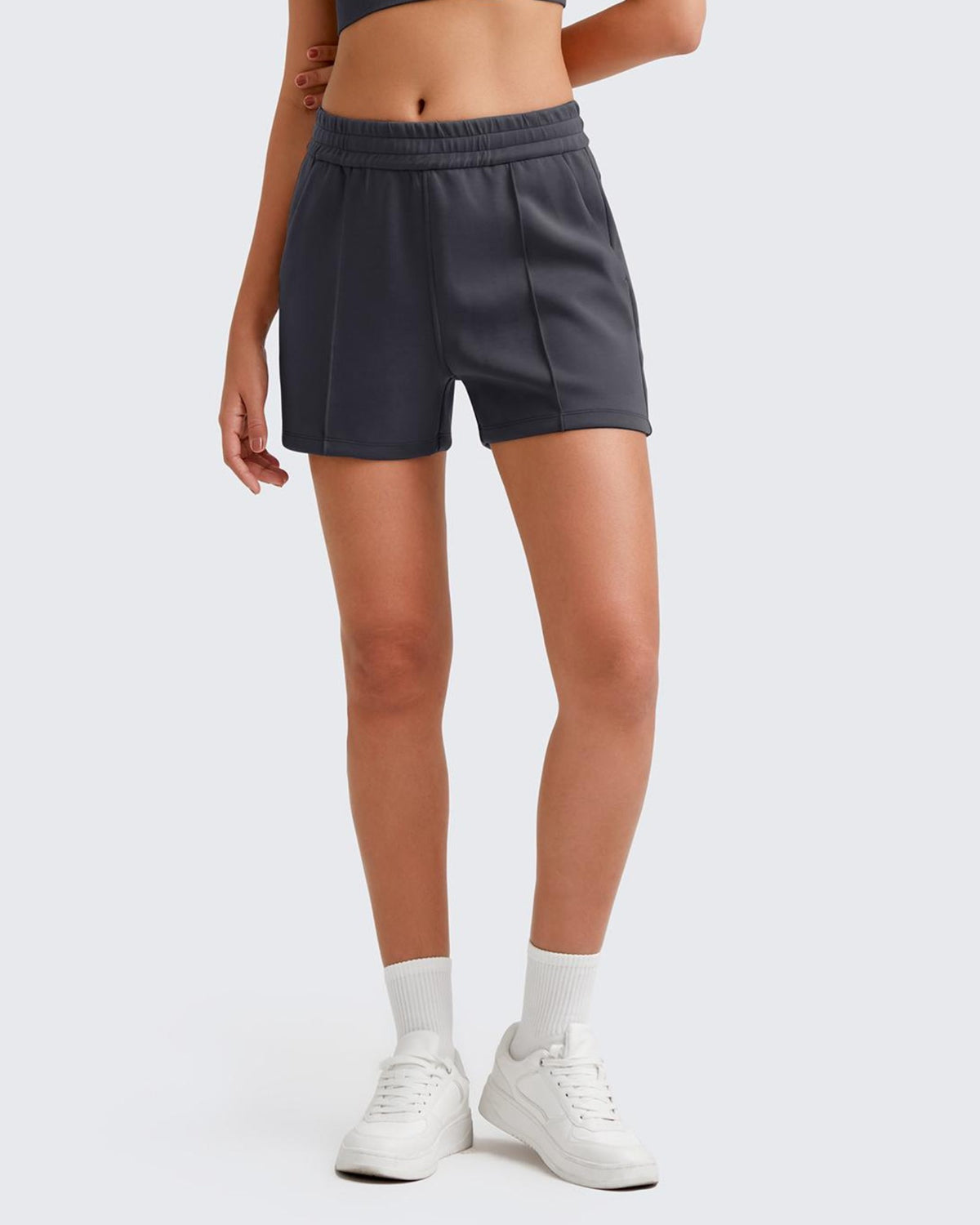 G4Free - Smoofit Front Pleats Elasticity Sweat Shorts -GF25E319AA-S