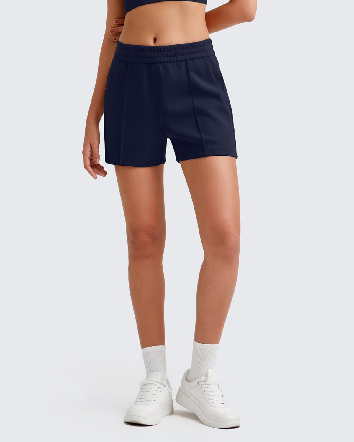 G4Free - Smoofit Front Pleats Elasticity Sweat Shorts -GF25E319AA-S