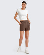 G4Free - Smoofit Front Pleats Elasticity Sweat Shorts -GF25E319AA-S