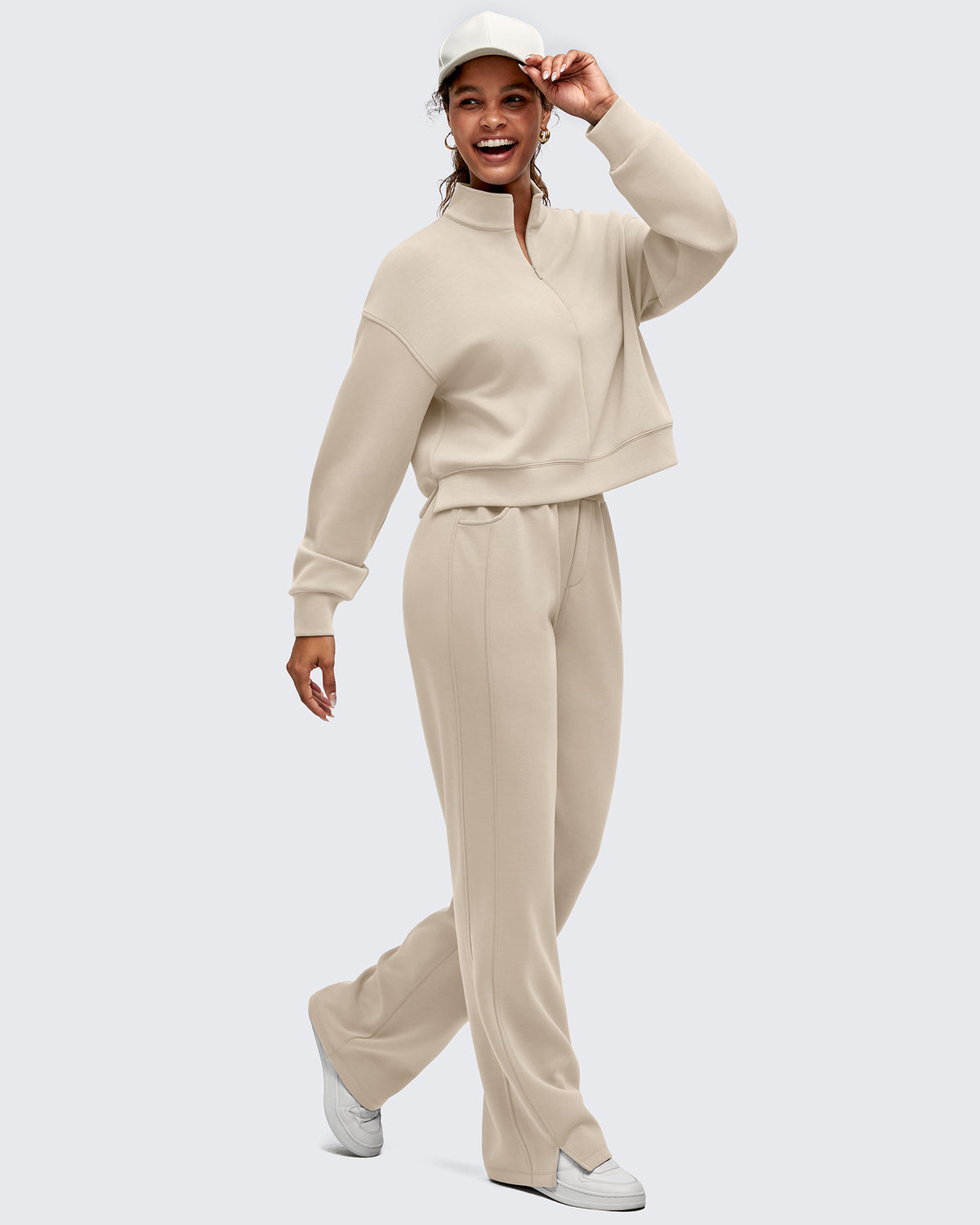 G4Free - Smoofit Half-Zip Mock Neck Long Sleeve Sweatshirts -GF25F519AA-S