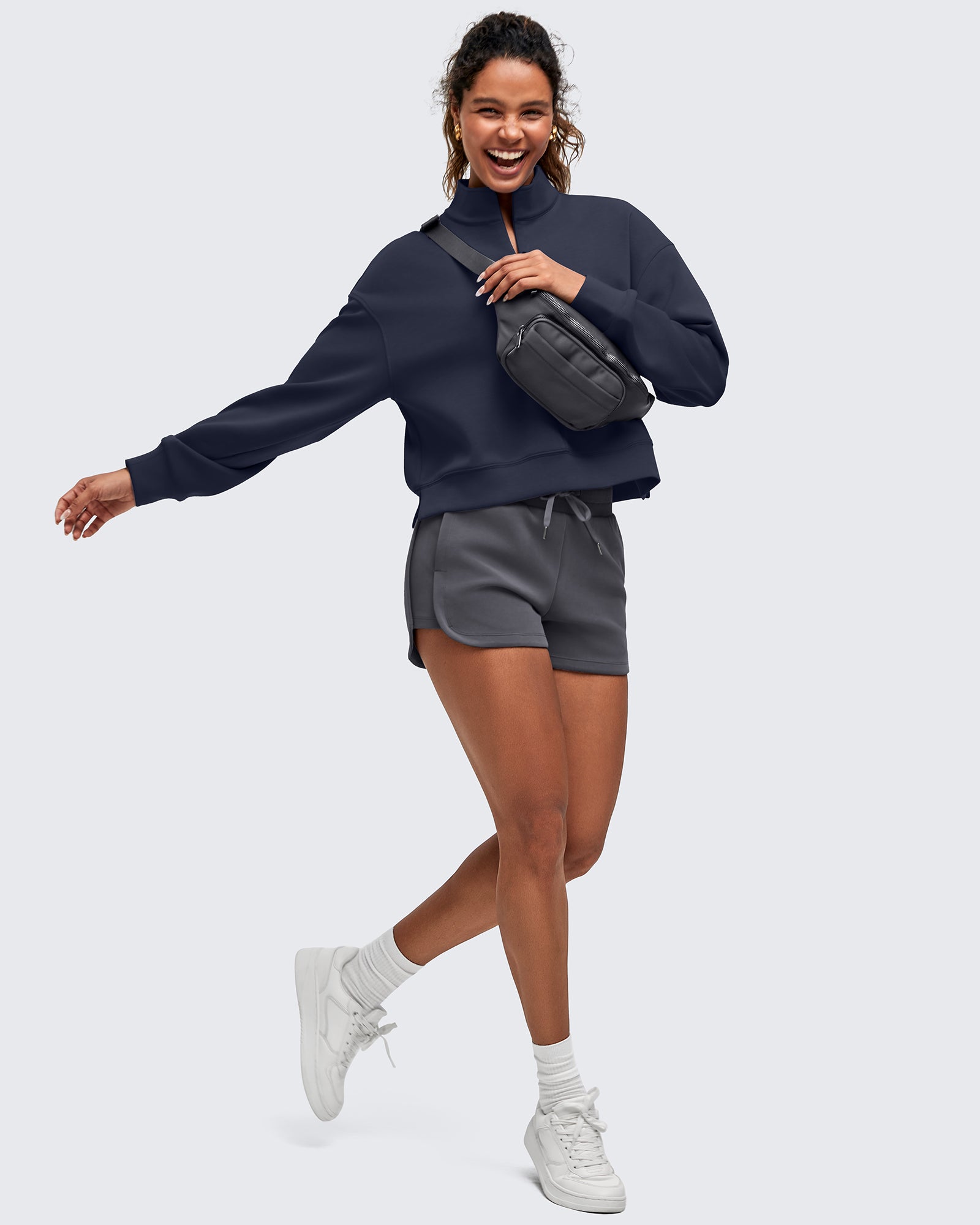 G4Free - Smoofit Half-Zip Mock Neck Long Sleeve Sweatshirts -GF25F519AA-S