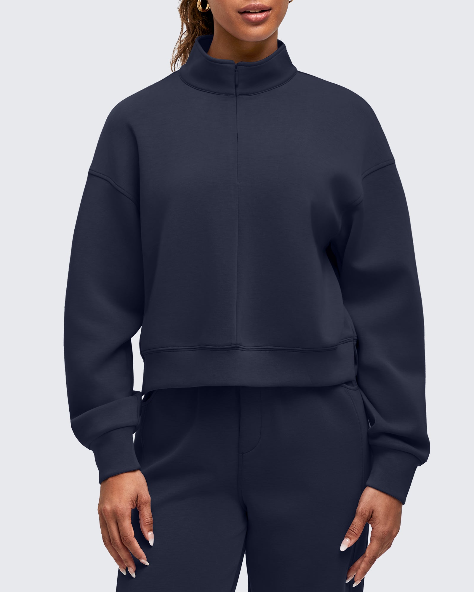 G4Free - Smoofit Half-Zip Mock Neck Long Sleeve Sweatshirts -GF25F519AA-S