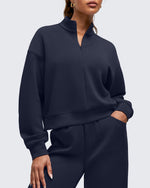 G4Free - Smoofit Half-Zip Mock Neck Long Sleeve Sweatshirts -GF25F519AA-S