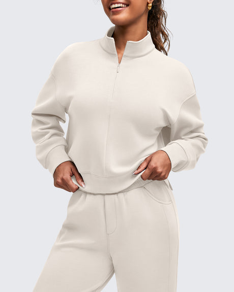 G4Free - Smoofit Half-Zip Mock Neck Long Sleeve Sweatshirts -GF25F519BA-S