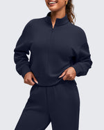 G4Free - Smoofit Half-Zip Mock Neck Long Sleeve Sweatshirts -GF25F519CA-S