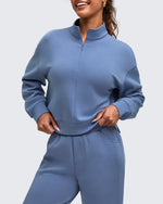 G4Free - Smoofit Half-Zip Mock Neck Long Sleeve Sweatshirts -GF25F519FA-S