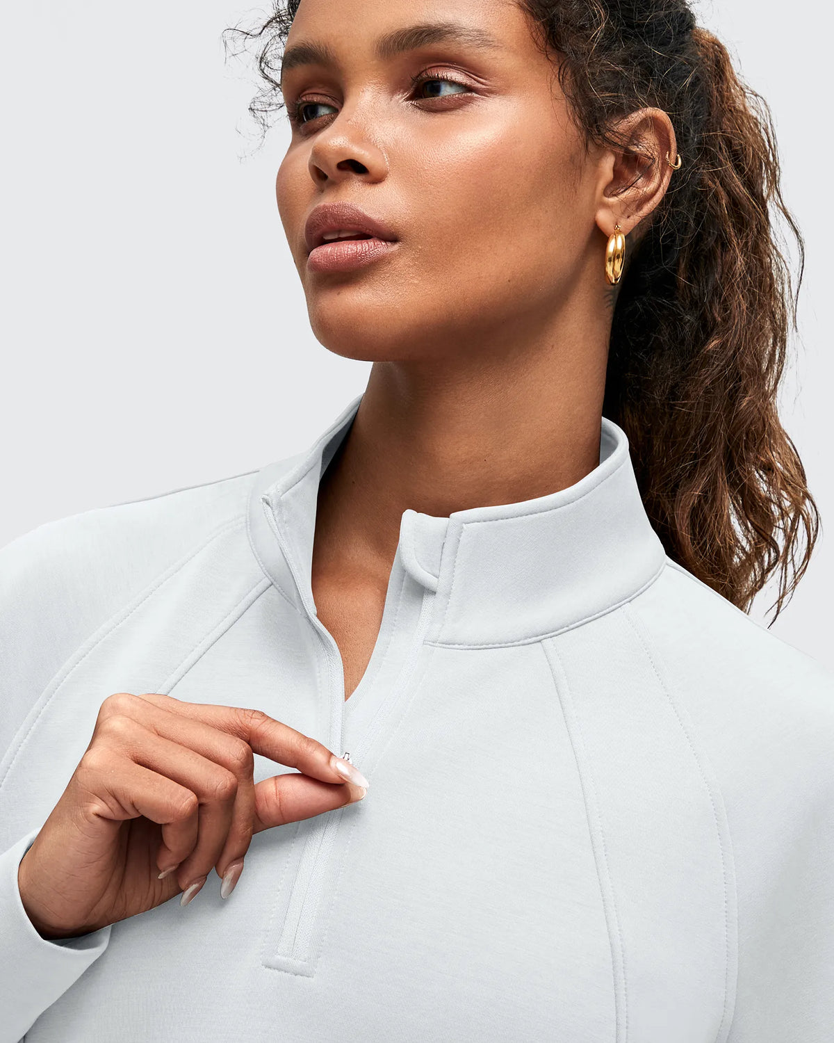 G4Free - Smoofit Half-Zip Pullover Mock Neck Pockets Sweatshirts -GF25F564BA-S