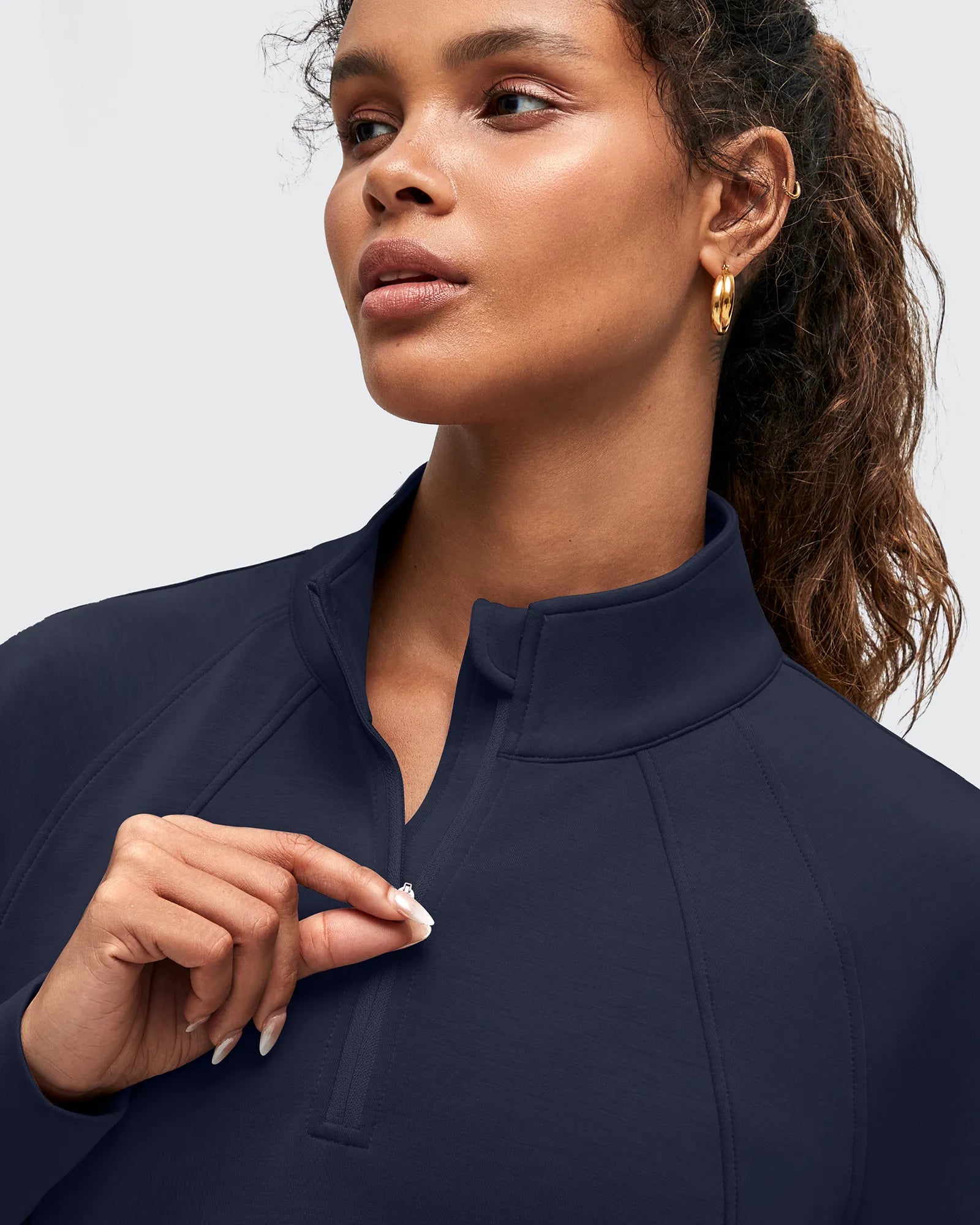 G4Free - Smoofit Half-Zip Pullover Mock Neck Pockets Sweatshirts -GF25F564BA-S