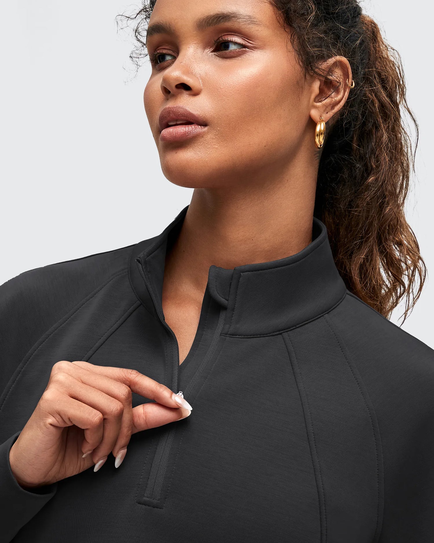G4Free - Smoofit Half-Zip Pullover Mock Neck Pockets Sweatshirts -GF25F564BA-S