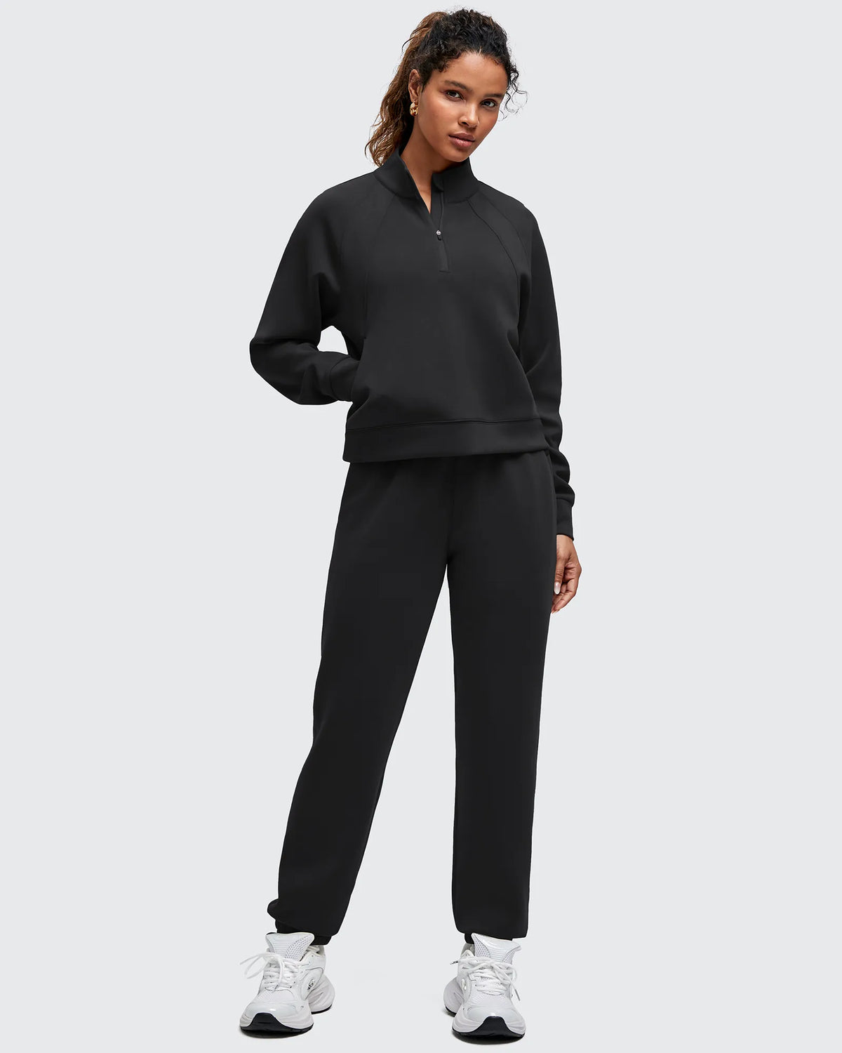 G4Free - Smoofit Half-Zip Pullover Mock Neck Pockets Sweatshirts -GF25F564BA-S