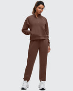 G4Free - Smoofit Half-Zip Pullover Mock Neck Pockets Sweatshirts -GF25F564BA-S