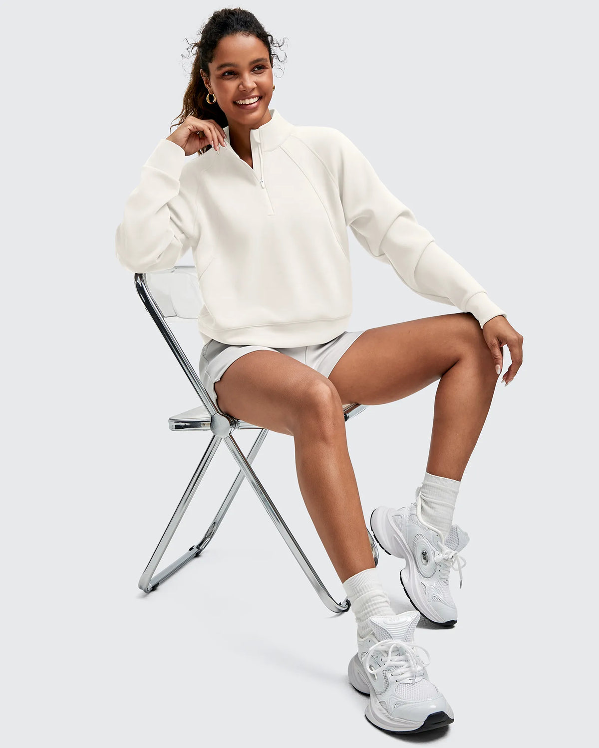 G4Free - Smoofit Half-Zip Pullover Mock Neck Pockets Sweatshirts -GF25F564BA-S