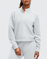 G4Free - Smoofit Half-Zip Pullover Mock Neck Pockets Sweatshirts -GF25F564BA-S