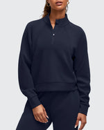 G4Free - Smoofit Half-Zip Pullover Mock Neck Pockets Sweatshirts -GF25F564BA-S