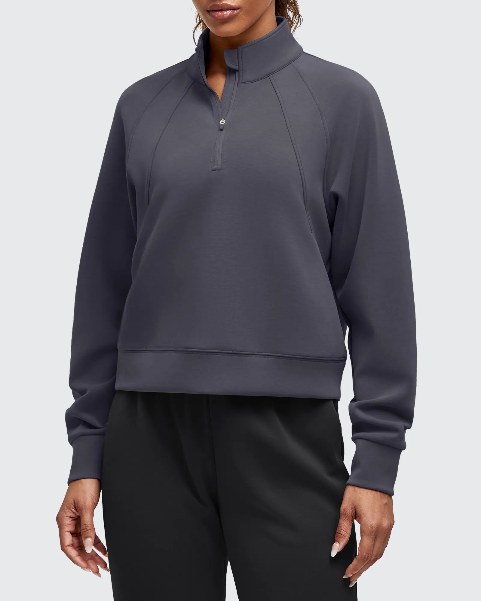 G4Free - Smoofit Half-Zip Pullover Mock Neck Pockets Sweatshirts -GF25F564BA-S