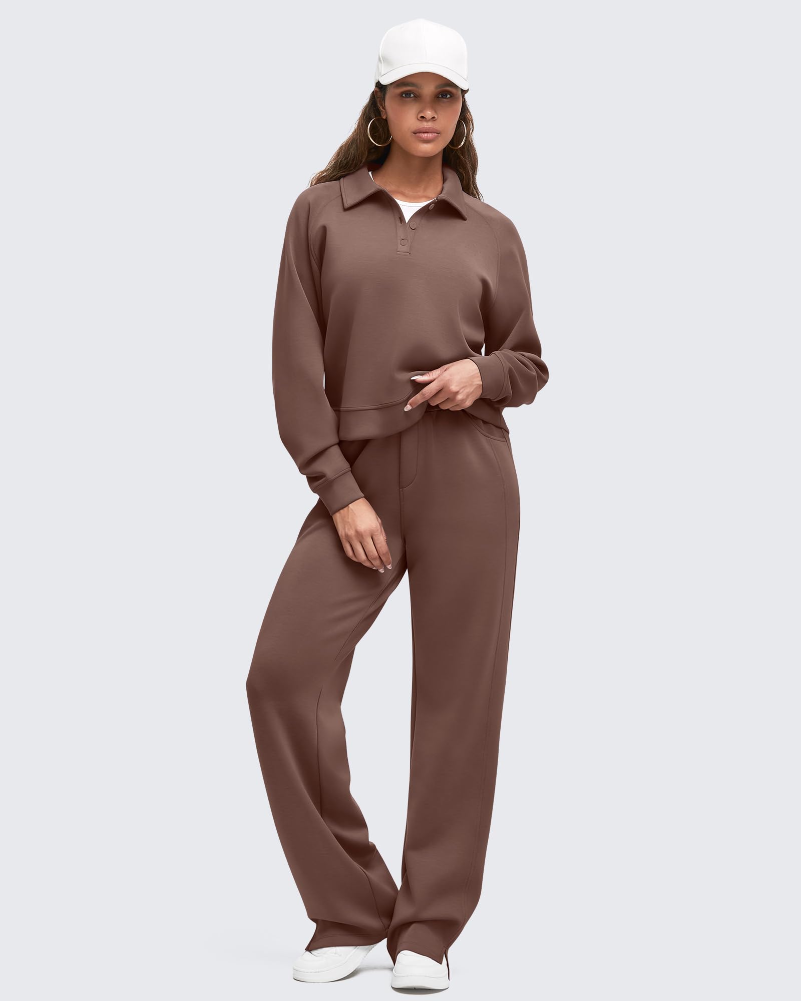 G4Free - Smoofit High-Waist Side Slit Wide Leg Sweatpants -GF25J544AF-XS