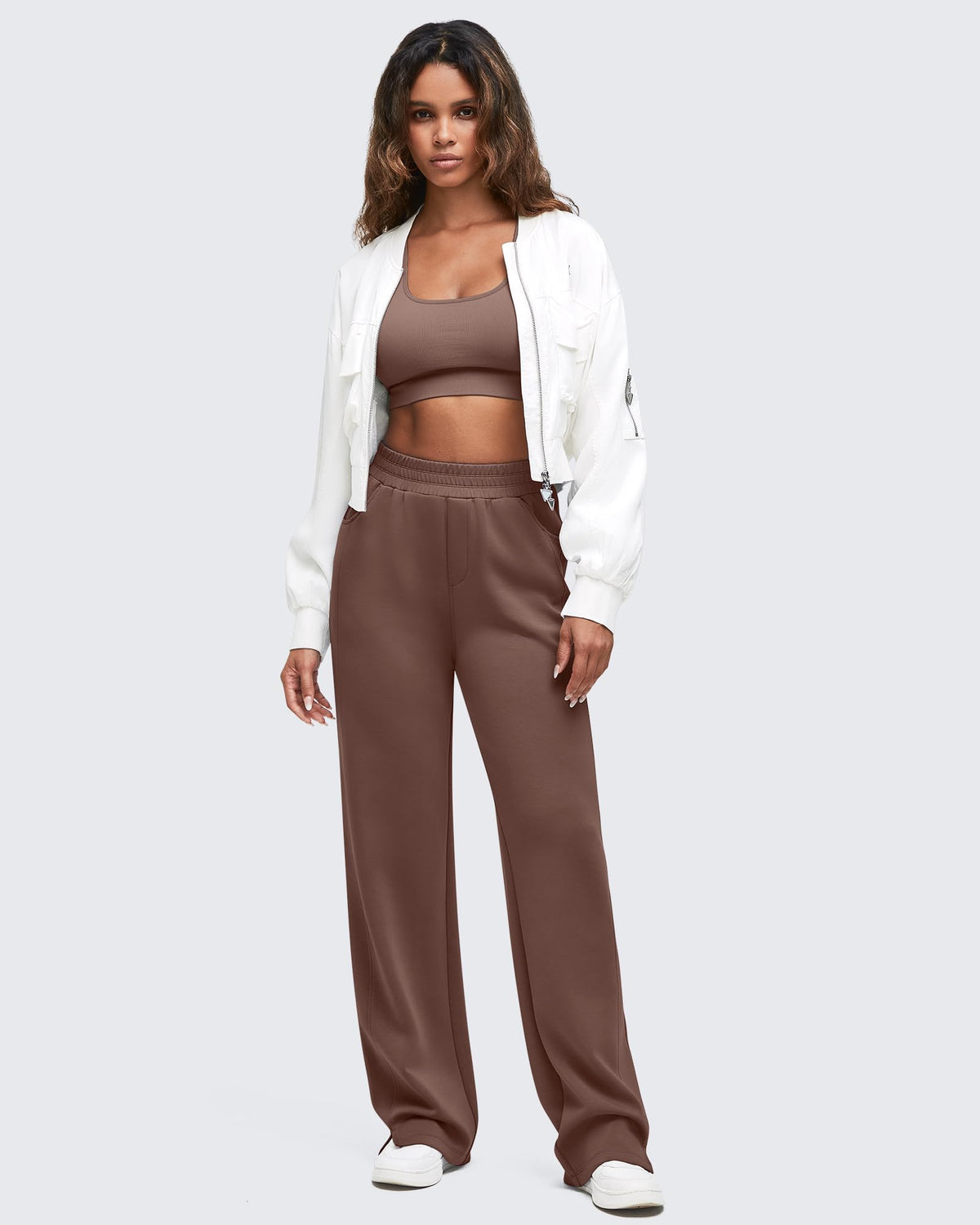 G4Free - Smoofit High-Waist Side Slit Wide Leg Sweatpants -GF25J544AF-XS