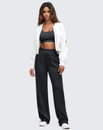 G4Free - Smoofit High-Waist Side Slit Wide Leg Sweatpants -GF25J544AF-XS