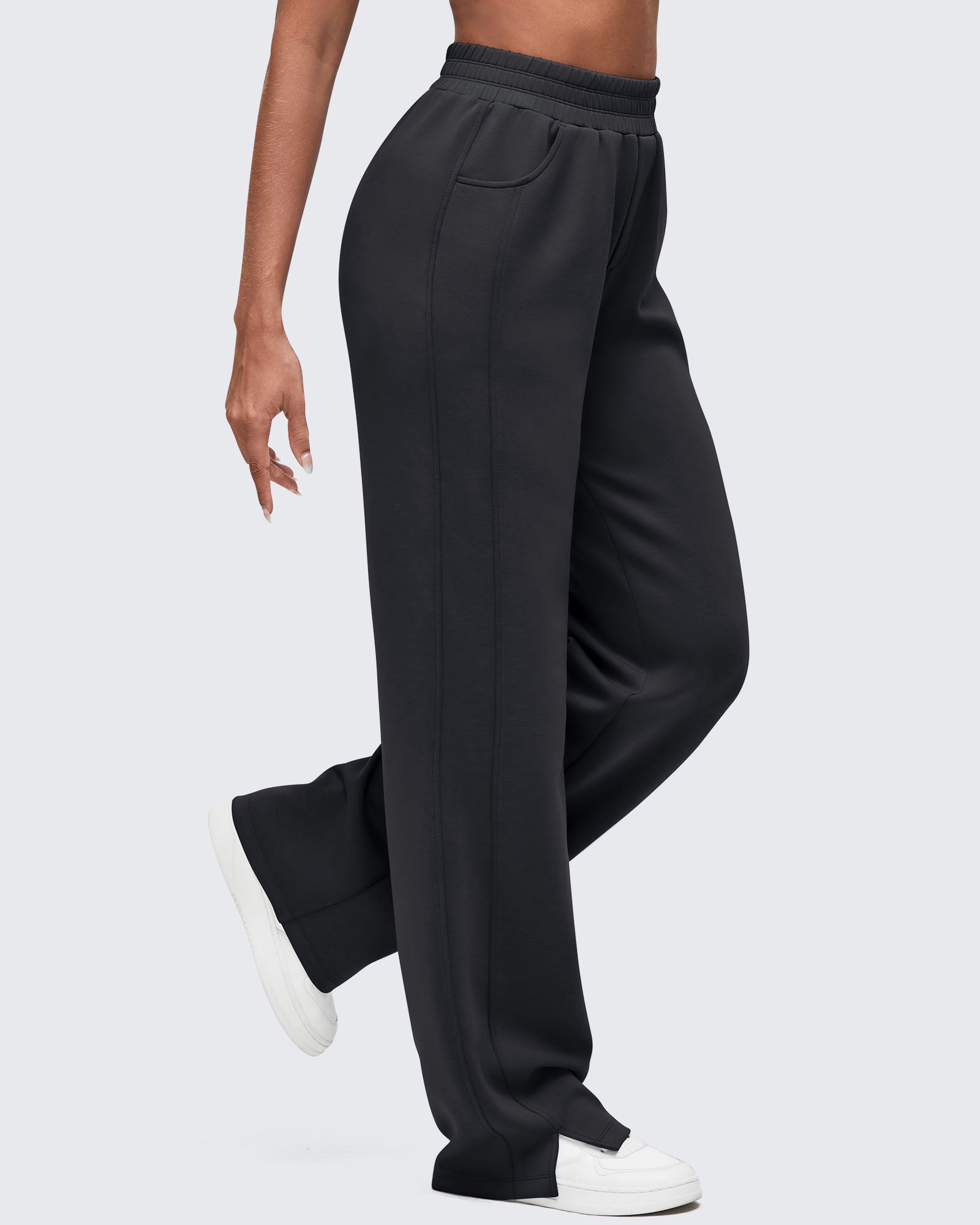 G4Free - Smoofit High-Waist Side Slit Wide Leg Sweatpants -GF25J544AF-XS