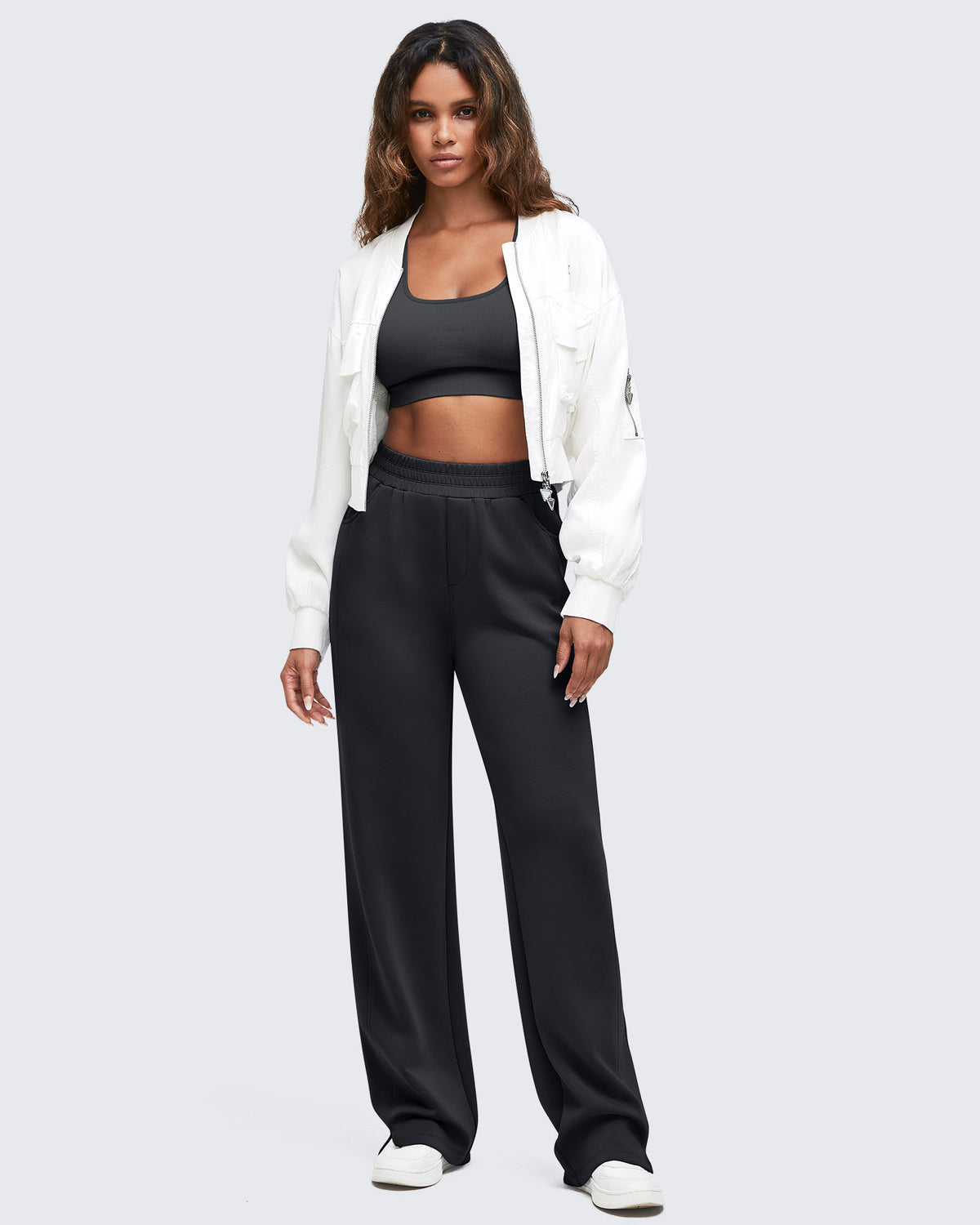 G4Free - Smoofit High-Waist Side Slit Wide Leg Sweatpants -GF25J544AF-XS