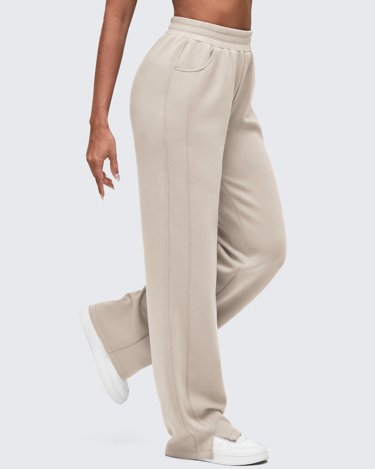 G4Free - Smoofit High-Waist Side Slit Wide Leg Sweatpants -GF25J544AF-XS