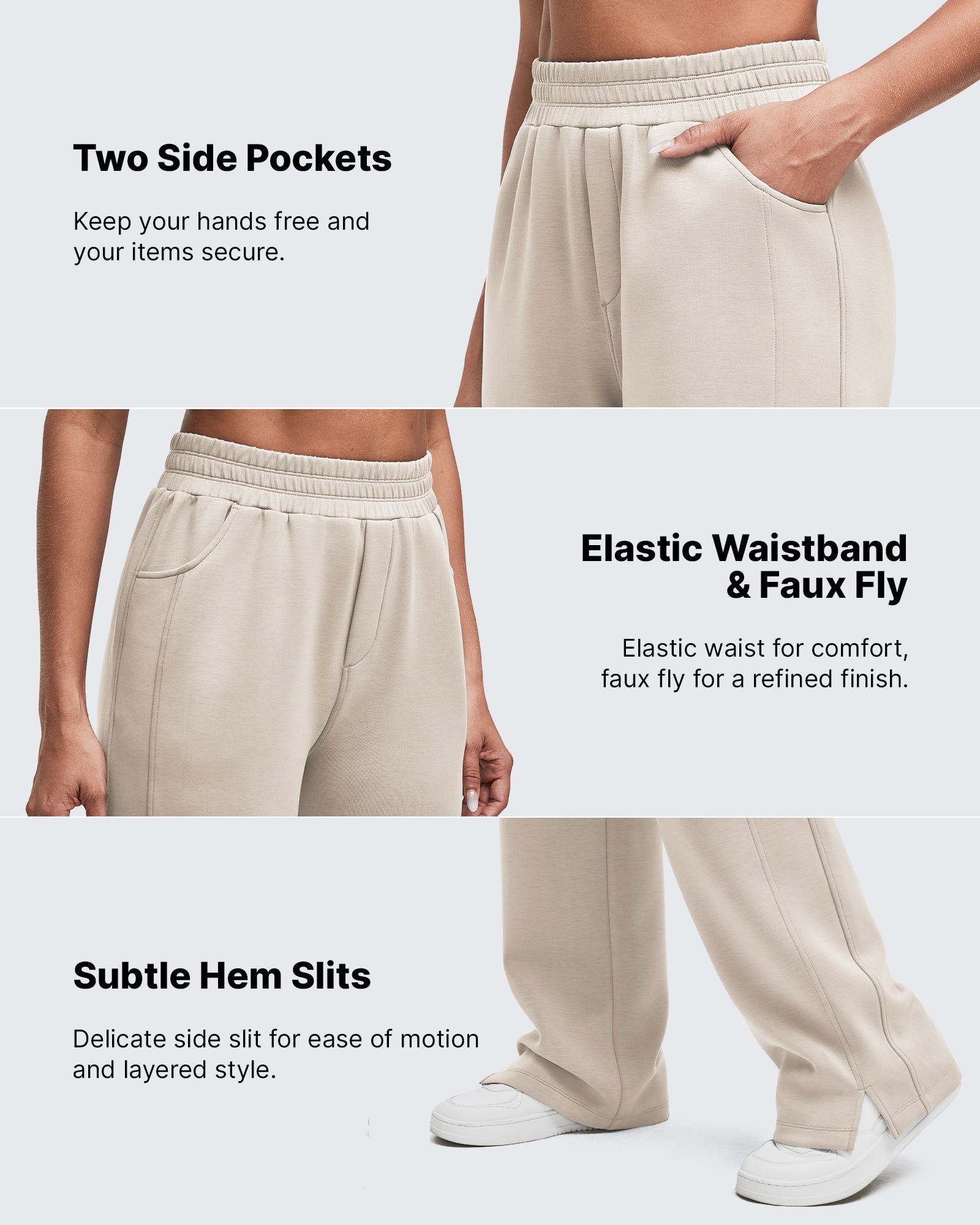 G4Free - Smoofit High-Waist Side Slit Wide Leg Sweatpants -GF25J544AF-XS