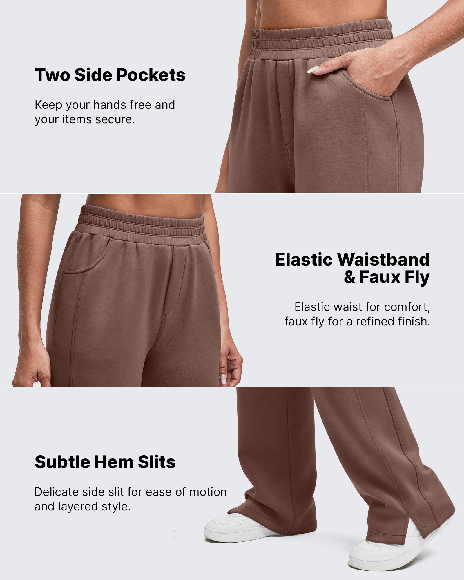 G4Free - Smoofit High-Waist Side Slit Wide Leg Sweatpants -GF25J544AF-XS
