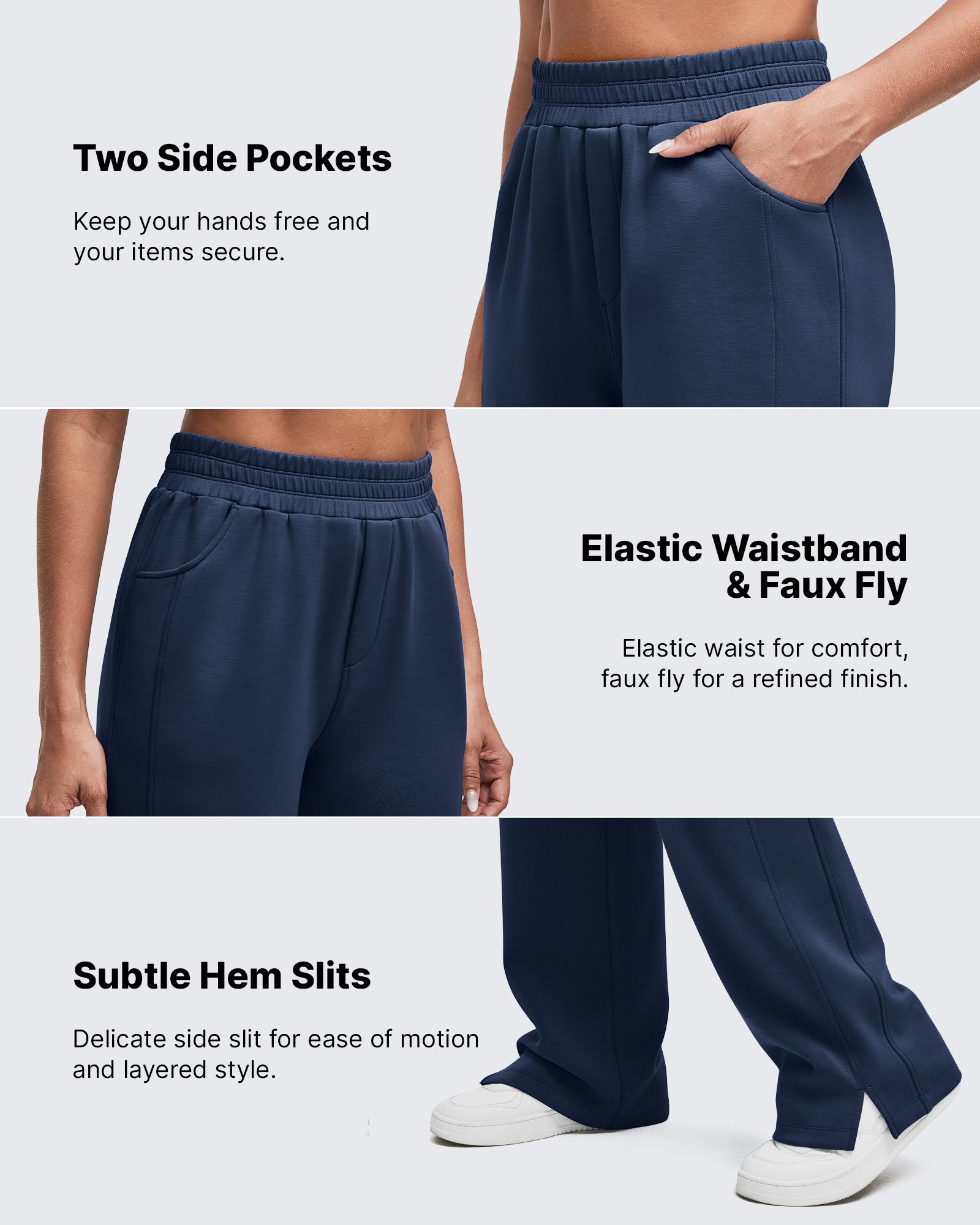G4Free - Smoofit High-Waist Side Slit Wide Leg Sweatpants -GF25J544AF-XS