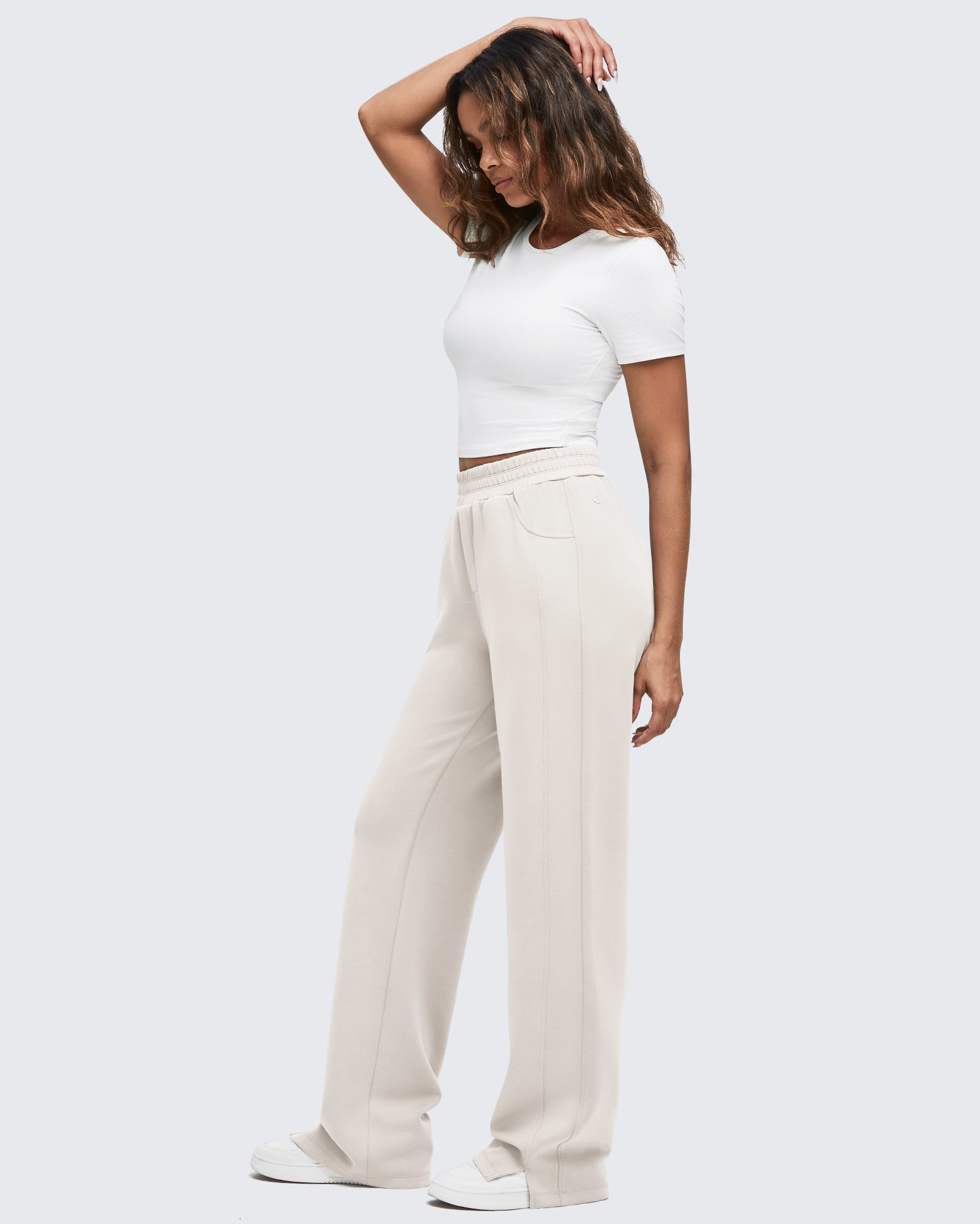 G4Free - Smoofit High-Waist Side Slit Wide Leg Sweatpants -GF25J544AF-XS