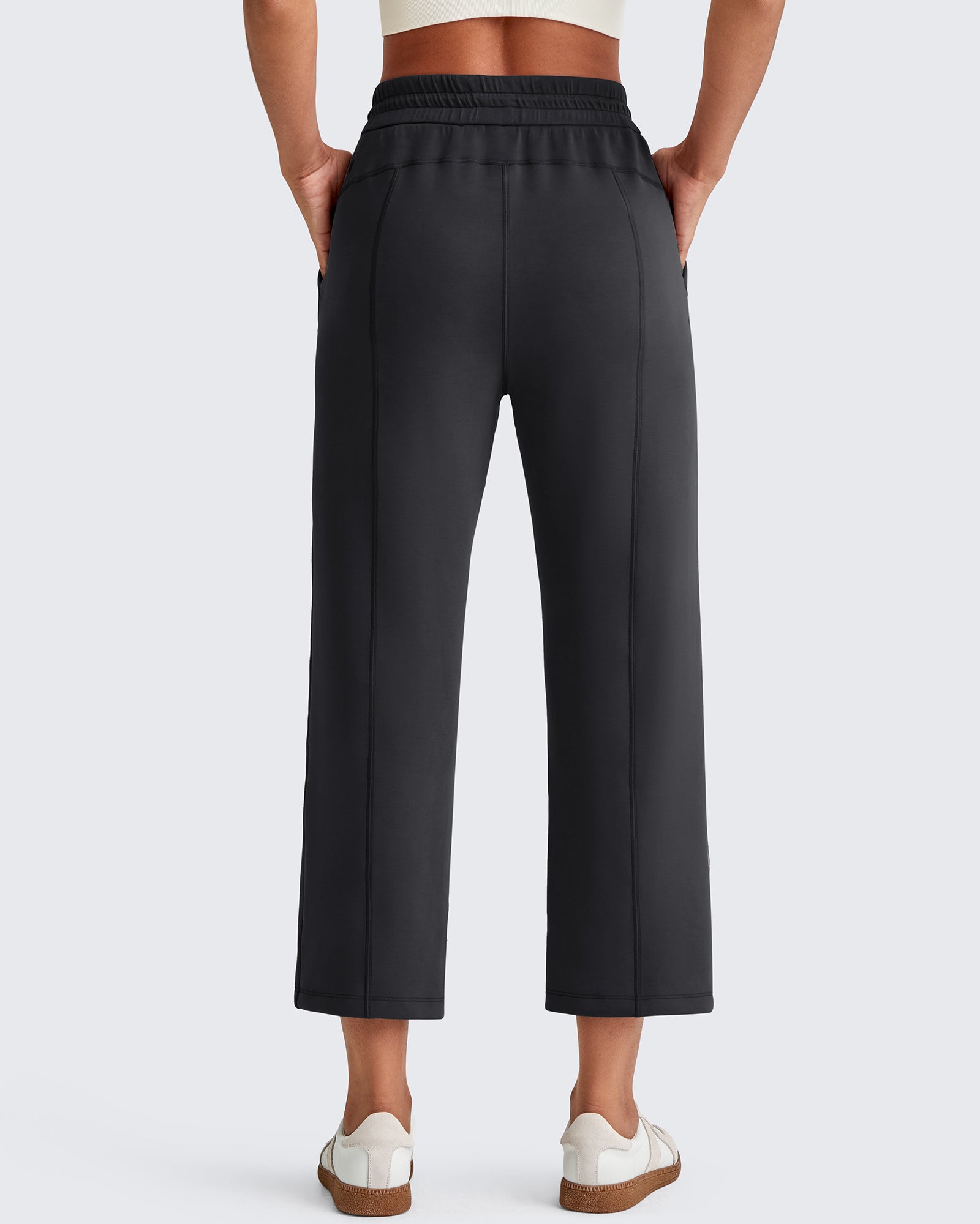 G4Free - Smoofit High Waist Wide Leg Capris Pants 19'' -GF25J293AA-S