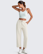 G4Free - Smoofit High Waist Wide Leg Capris Pants 19'' -GF25J293DA-S
