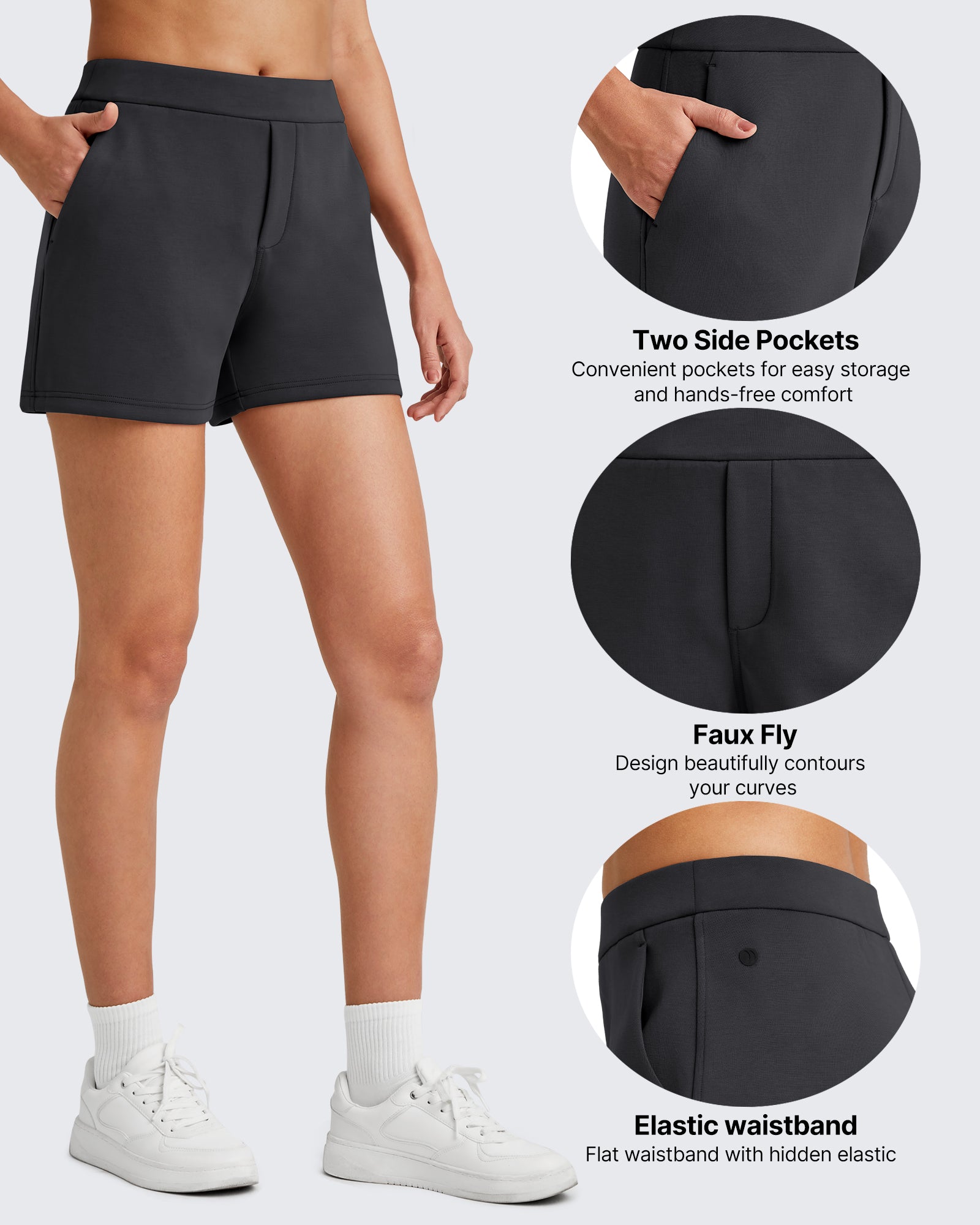 G4Free - Smoofit High Waisted Sweat Shorts 4'' -GF25E418AA-S