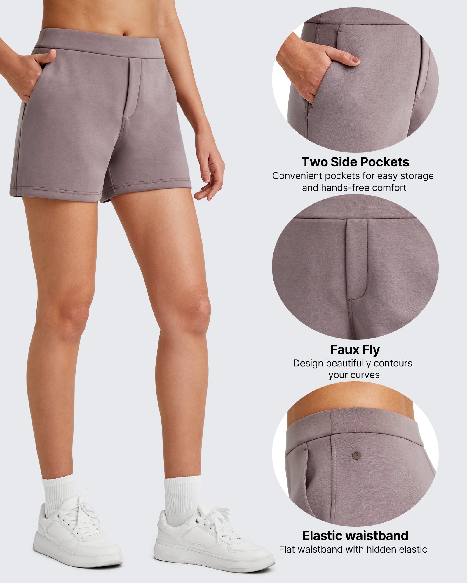 G4Free - Smoofit High Waisted Sweat Shorts 4'' -GF25E418AA-S