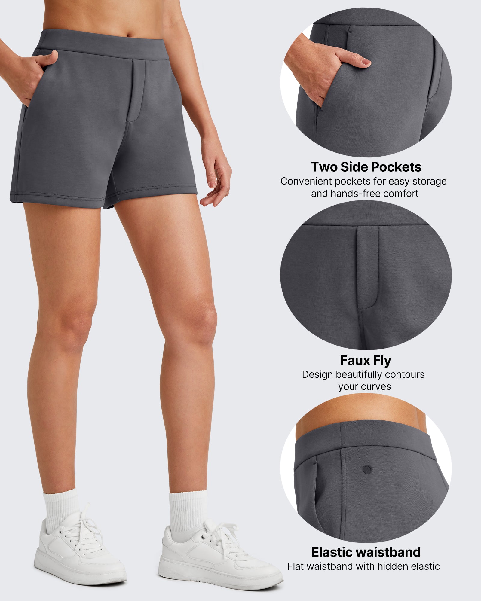 G4Free - Smoofit High Waisted Sweat Shorts 4'' -GF25E418AA-S