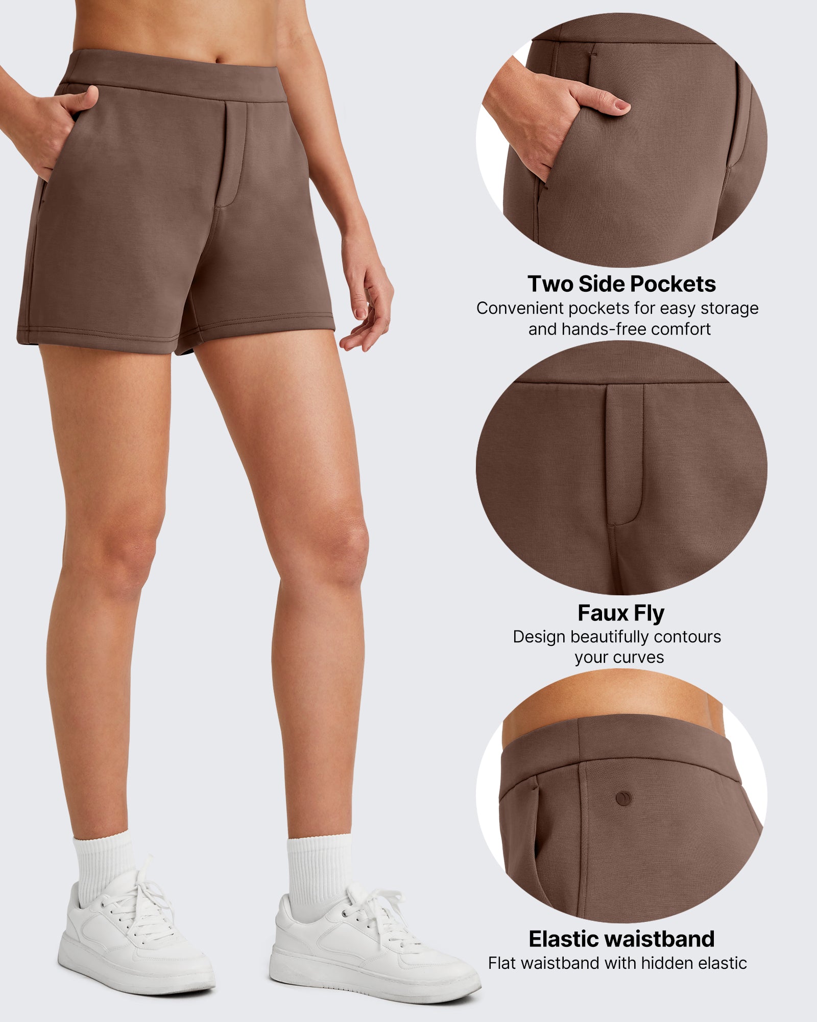 G4Free - Smoofit High Waisted Sweat Shorts 4'' -GF25E418AA-S