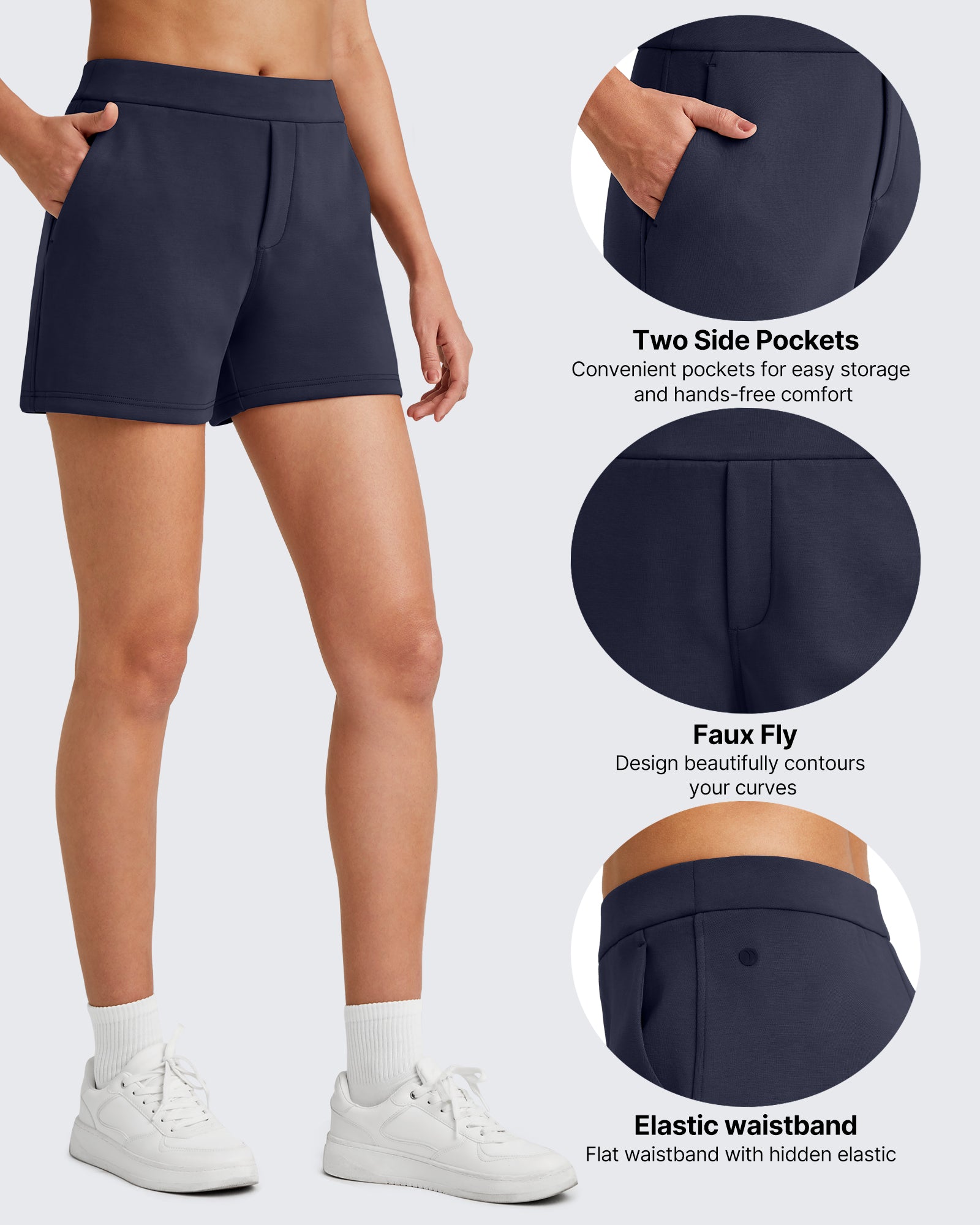 G4Free - Smoofit High Waisted Sweat Shorts 4'' -GF25E418AA-S