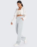 G4Free - Smoofit Loose High-Rise Elastic Dressy Pants Petite -GF24J286FF-XS