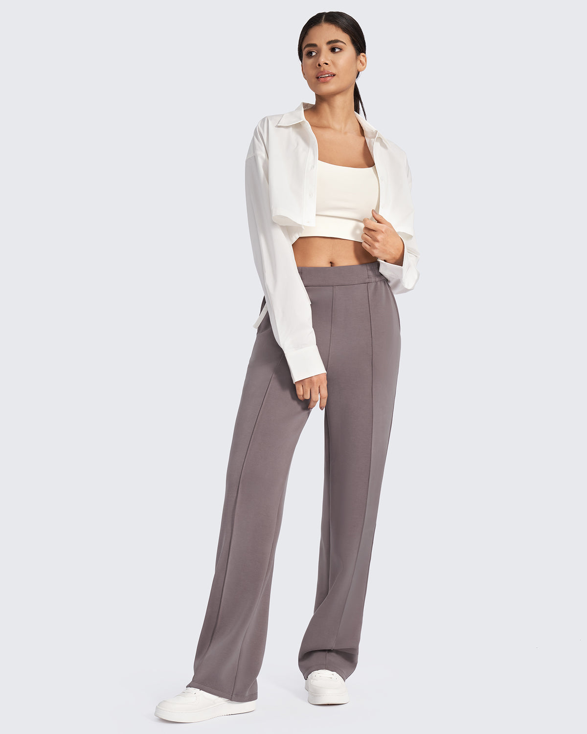 G4Free - Smoofit Loose High-Rise Elastic Dressy Pants Short -GF25J470AH-XXS