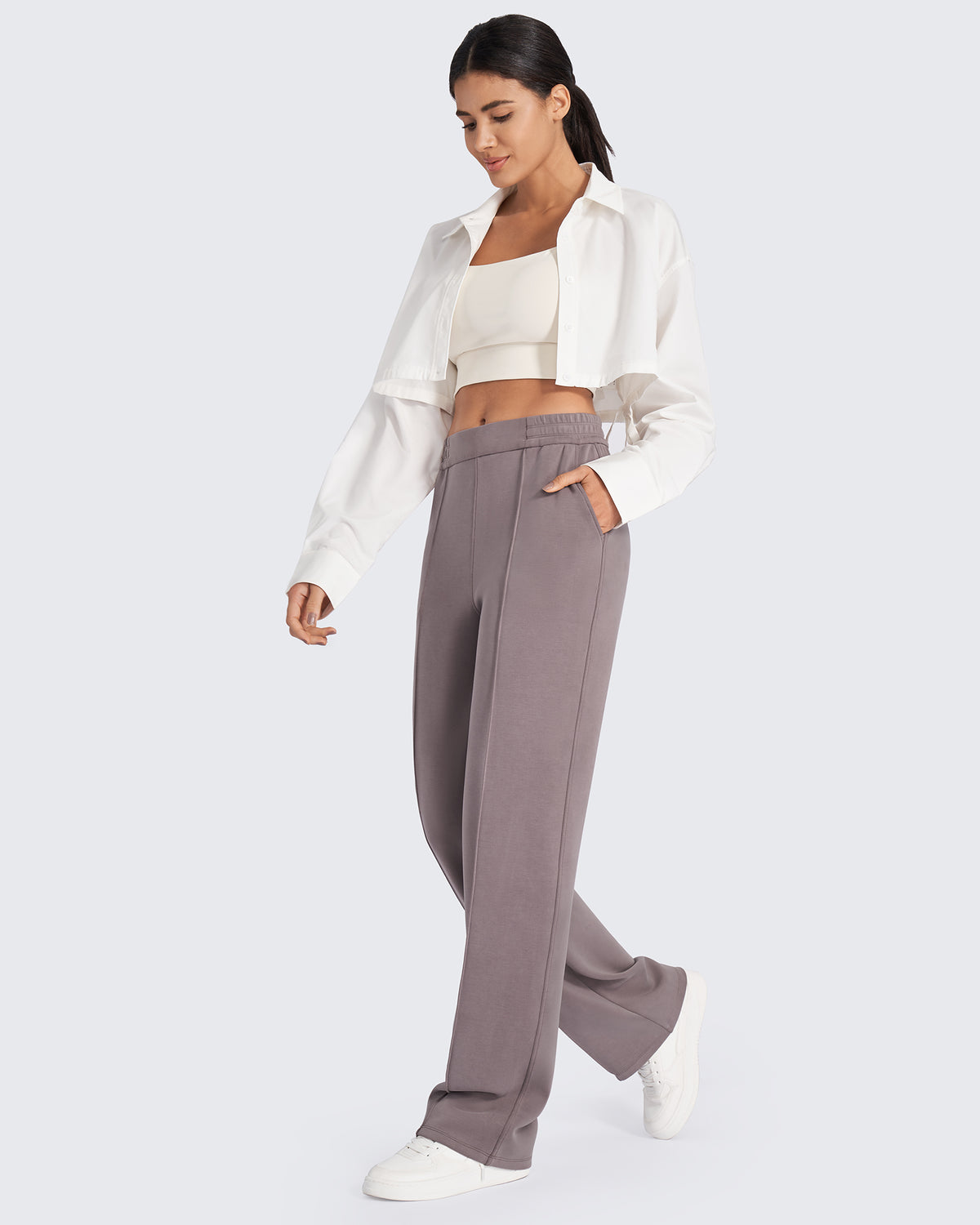 G4Free - Smoofit Loose High-Rise Elastic Dressy Pants Short -GF25J470AH-XXS