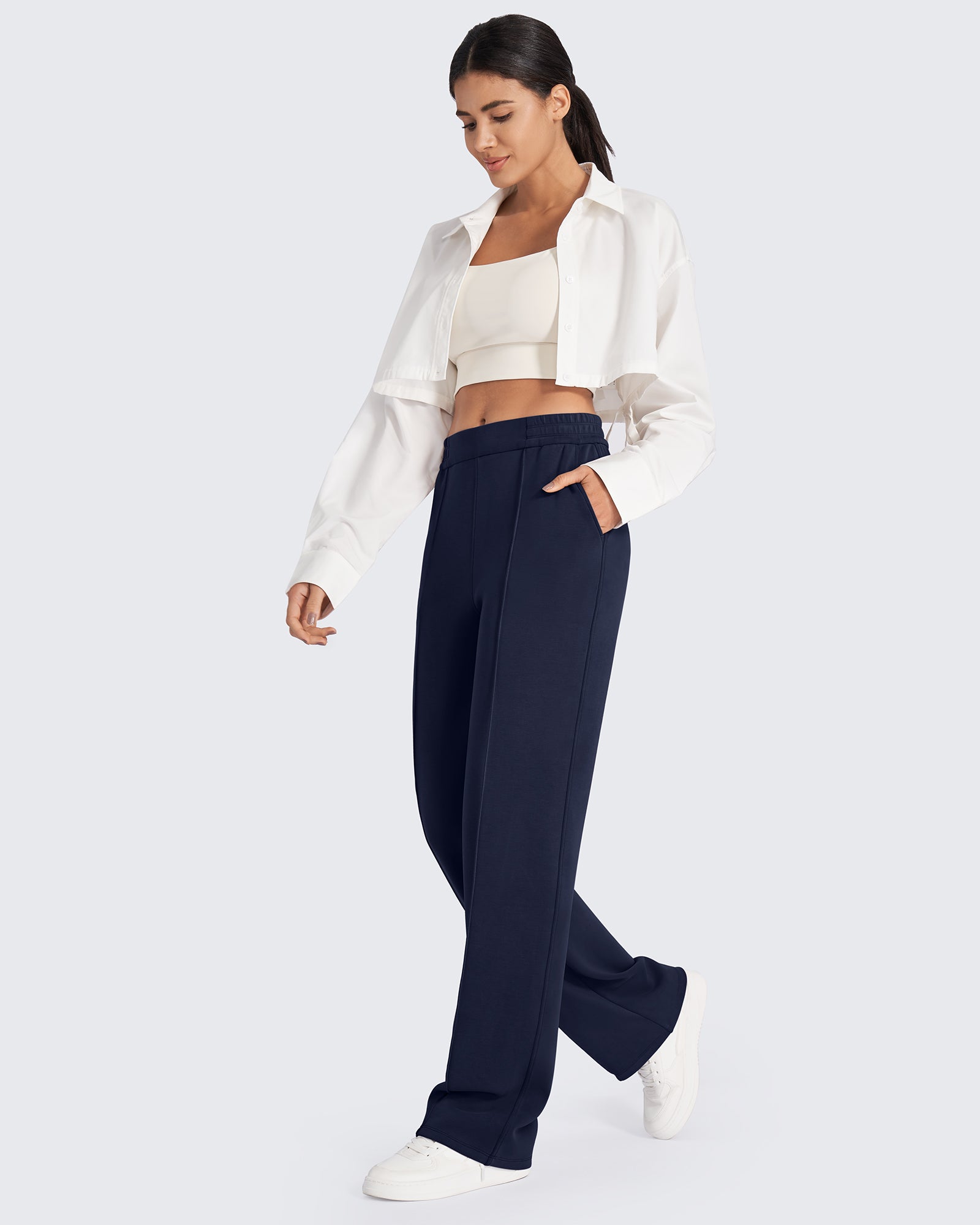 G4Free - Smoofit Loose High-Rise Elastic Dressy Pants Short -GF25J470AH-XXS