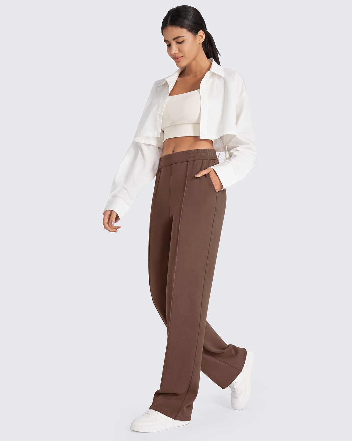 G4Free - Smoofit Loose High-Rise Elastic Dressy Pants Short -GF25J470AH-XXS