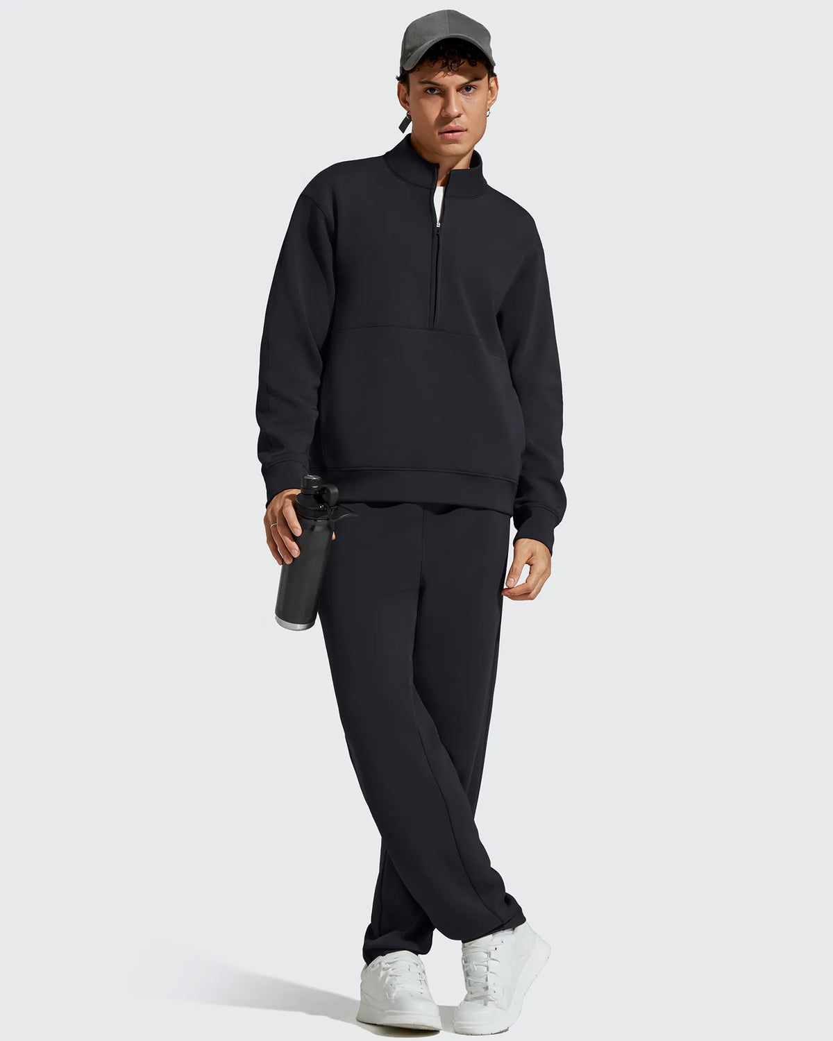 G4Free - Smoofit Men's Fleece Half Zip Pockets Mock Neck Sweatshirts -GF25FM728AA-S