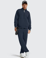 G4Free - Smoofit Men's Fleece Half Zip Pockets Mock Neck Sweatshirts -GF25FM728AA-S