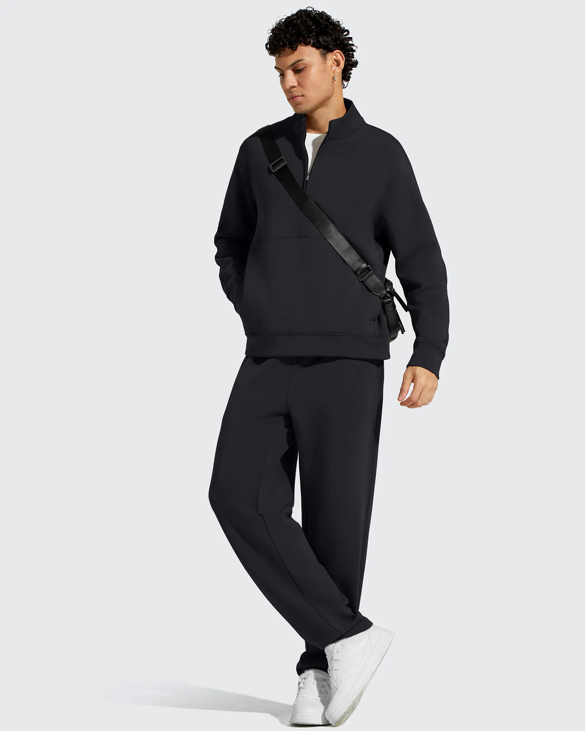 G4Free - Smoofit Men's Fleece Half Zip Pockets Mock Neck Sweatshirts -GF25FM728AA-S