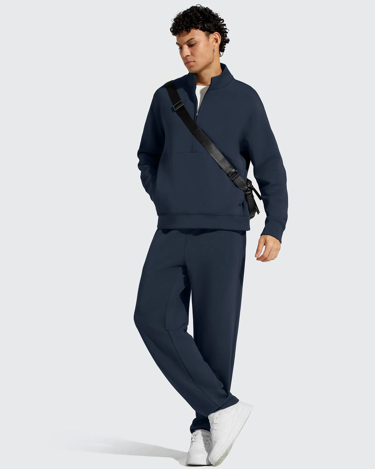G4Free - Smoofit Men's Fleece Half Zip Pockets Mock Neck Sweatshirts -GF25FM728AA-S