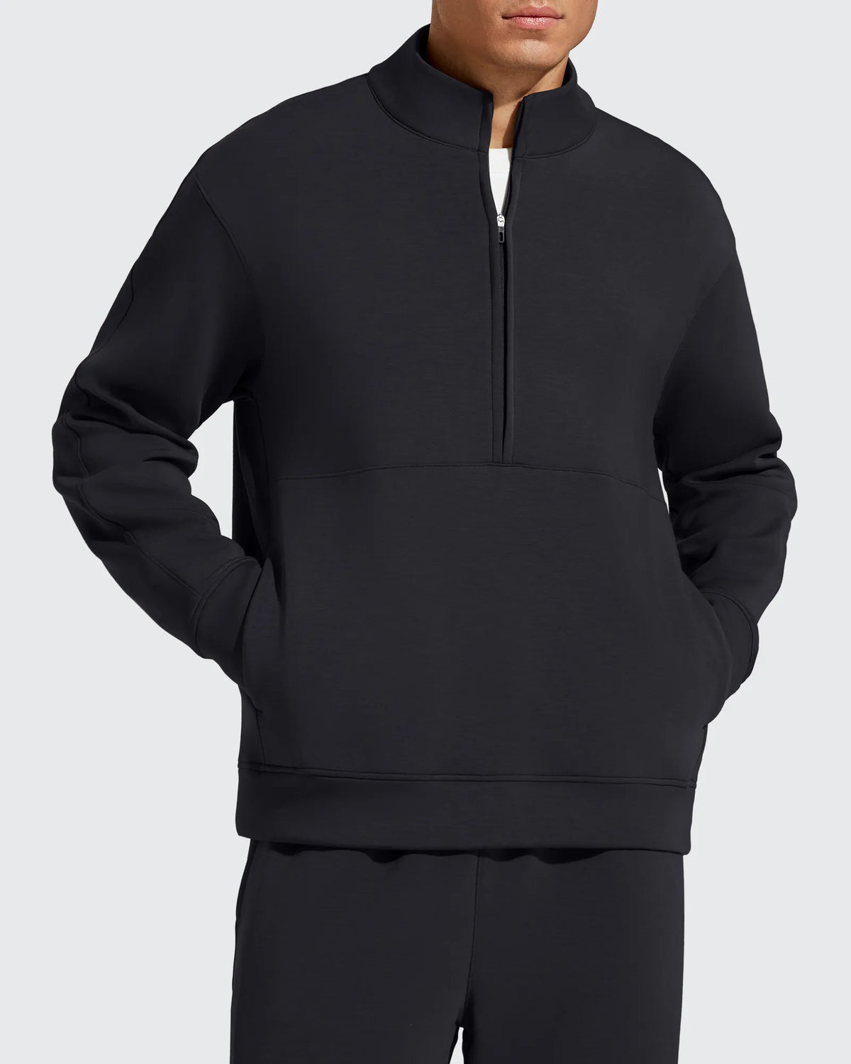 G4Free - Smoofit Men's Fleece Half Zip Pockets Mock Neck Sweatshirts -GF25FM728AA-S
