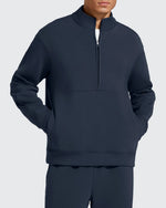 G4Free - Smoofit Men's Fleece Half Zip Pockets Mock Neck Sweatshirts -GF25FM728AA-S