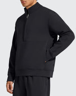 G4Free - Smoofit Men's Fleece Half Zip Pockets Mock Neck Sweatshirts -GF25FM728AA-S